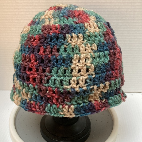 BEANIE CAP Multicolored Rainbow Handmade Crochet UNISEX One Size Fits Most - Picture 5 of 15